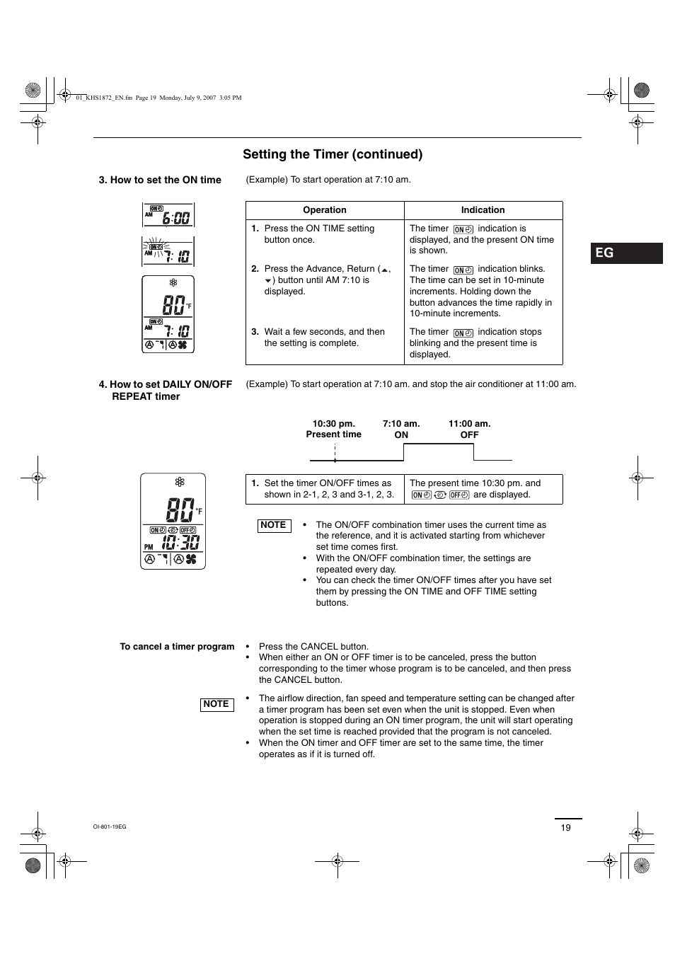 Setting the timer (continued) | Sanyo KHS2472 User Manual | Page 79 / 111