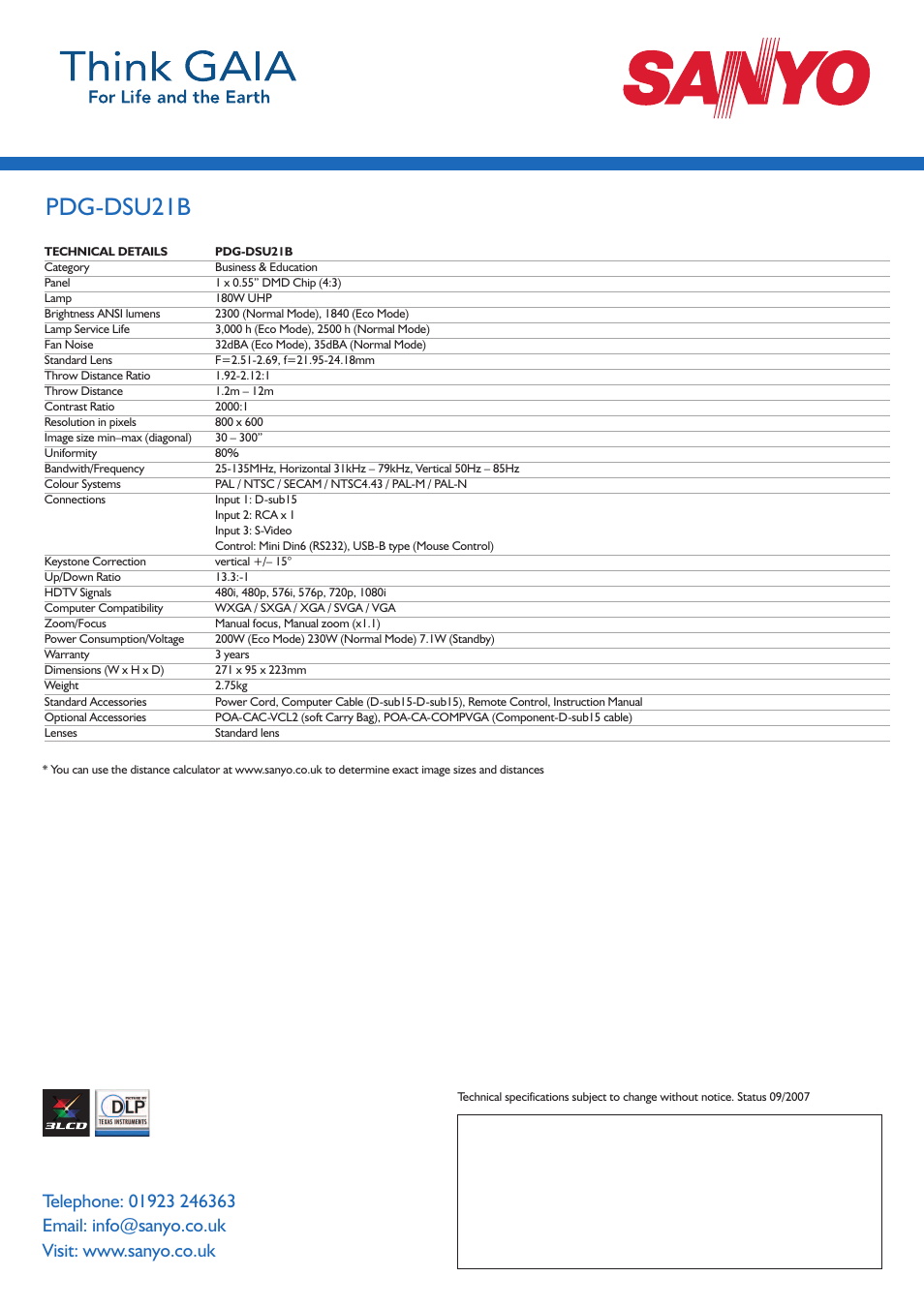 Pdg-dsu21b | Sanyo PDG-DSU21B User Manual | Page 2 / 2