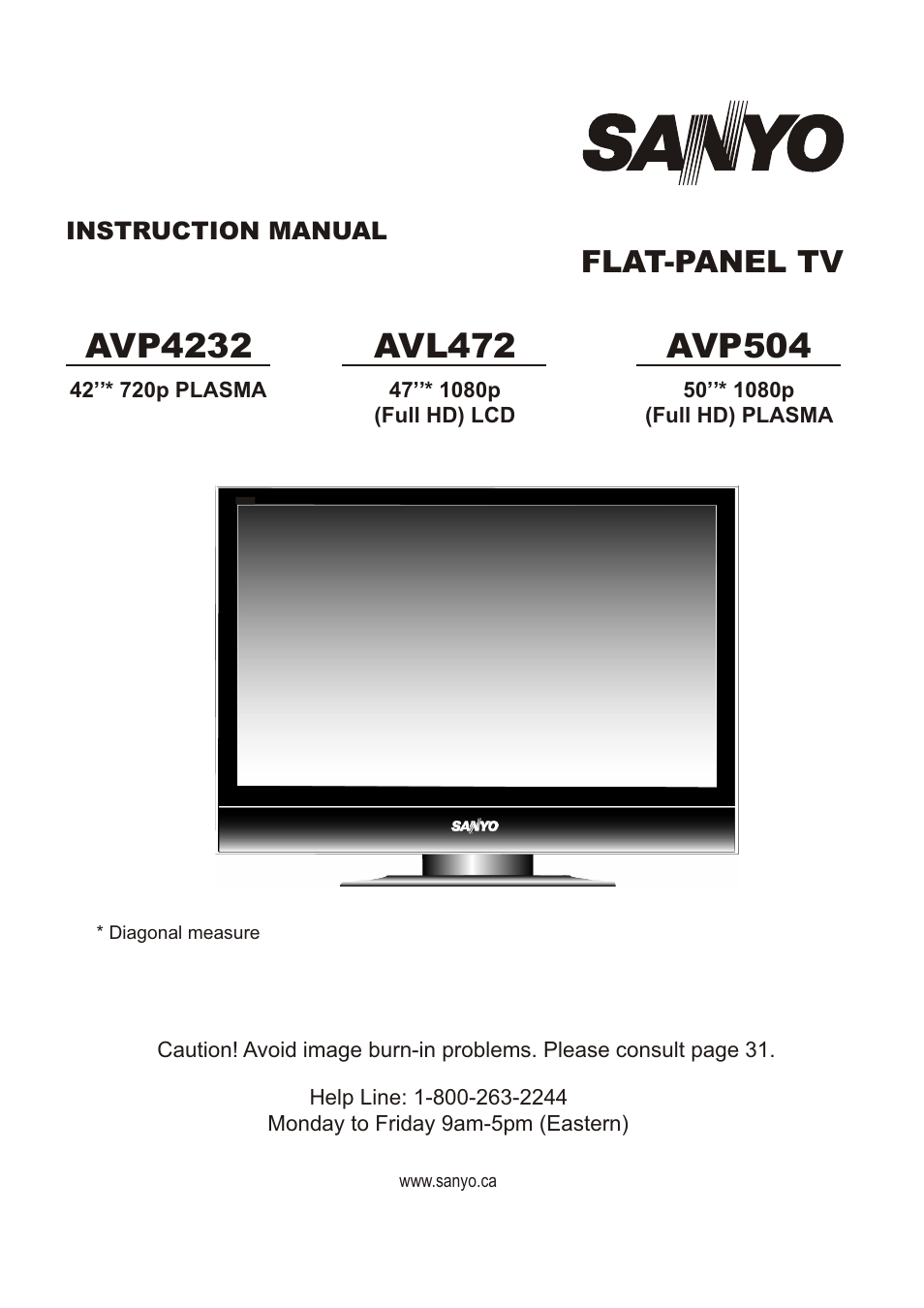 Sanyo AVL472 User Manual | 36 pages