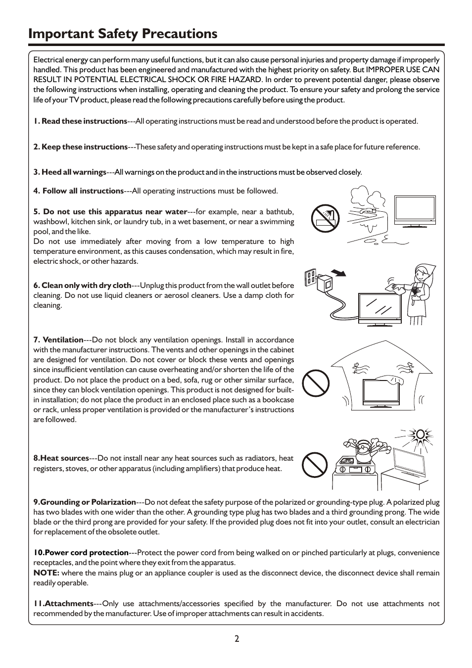 页面 4, Important safety precautions | Sanyo AVL472 User Manual | Page 4 / 36