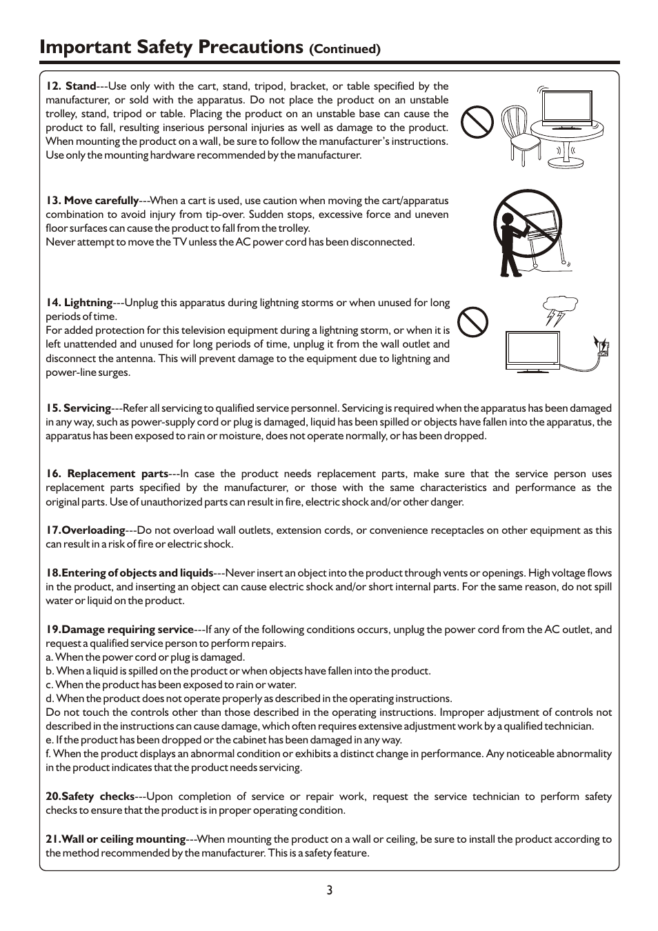 页面 5, Important safety precautions | Sanyo AVL472 User Manual | Page 5 / 36