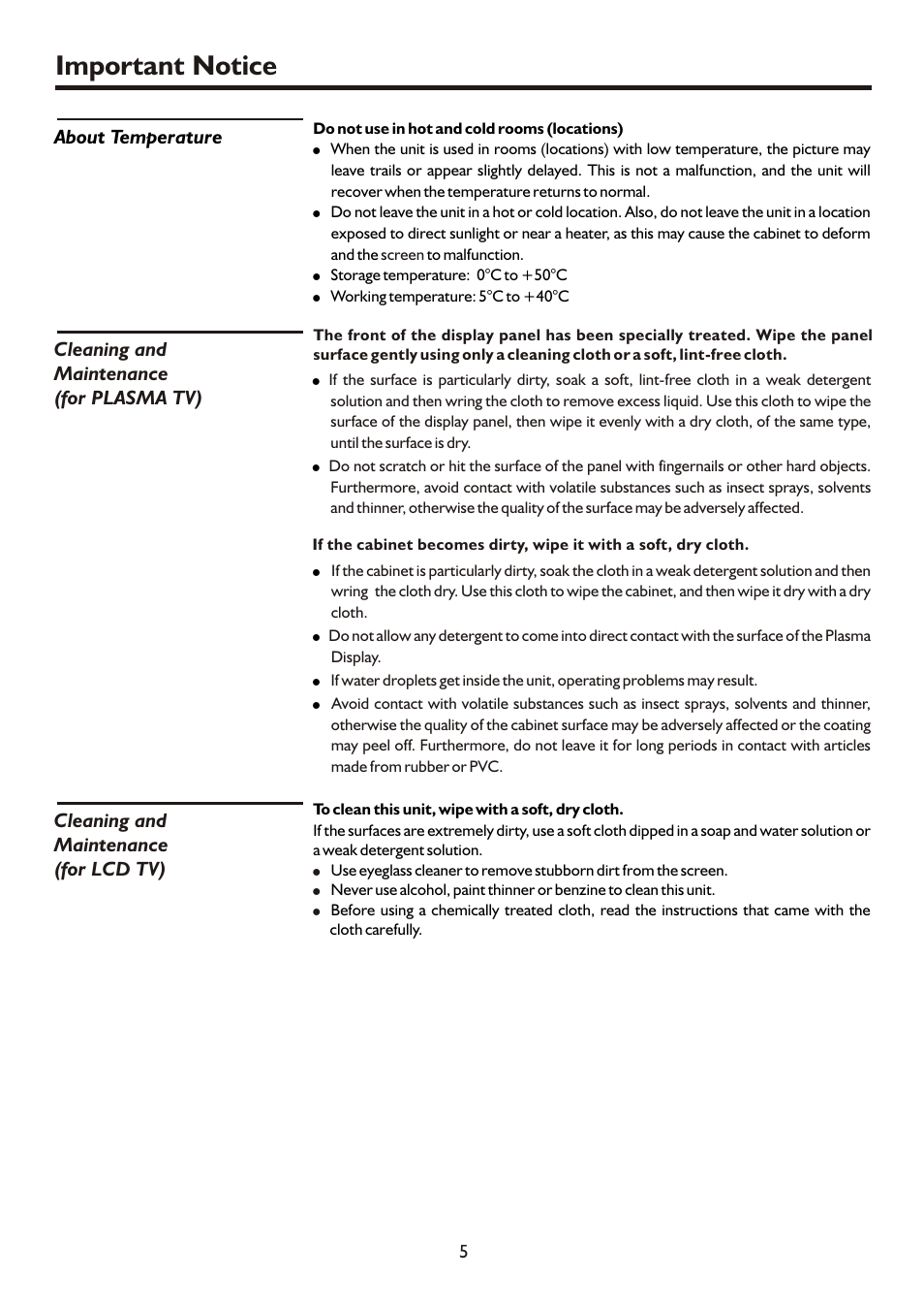 页面 7, Important notice | Sanyo AVL472 User Manual | Page 7 / 36