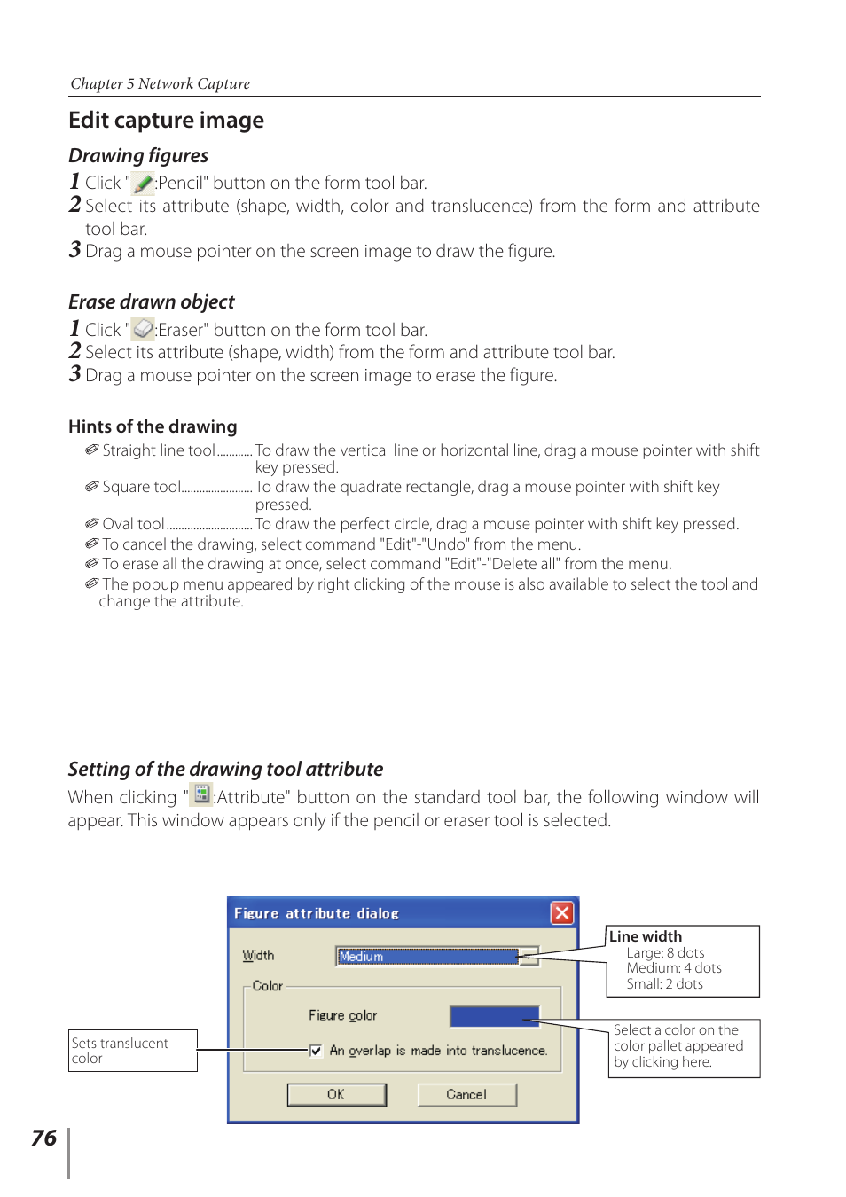 Edit capture image | Sanyo PJ-Net Organizer Plus POA-LN02 User Manual | Page 76 / 116