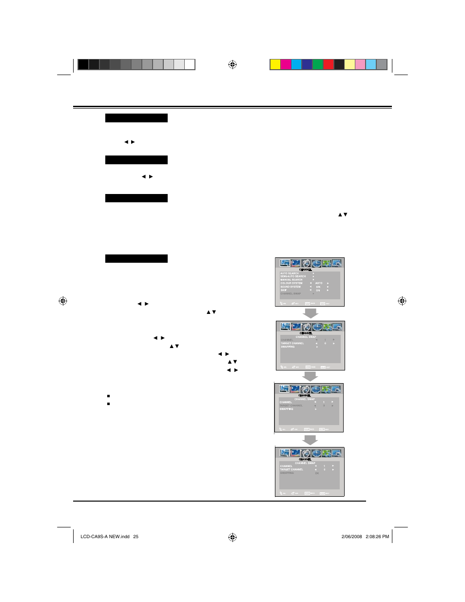 Menu operation (tv/ av mode) | Sanyo LCD-42CA9S User Manual | Page 25 / 44