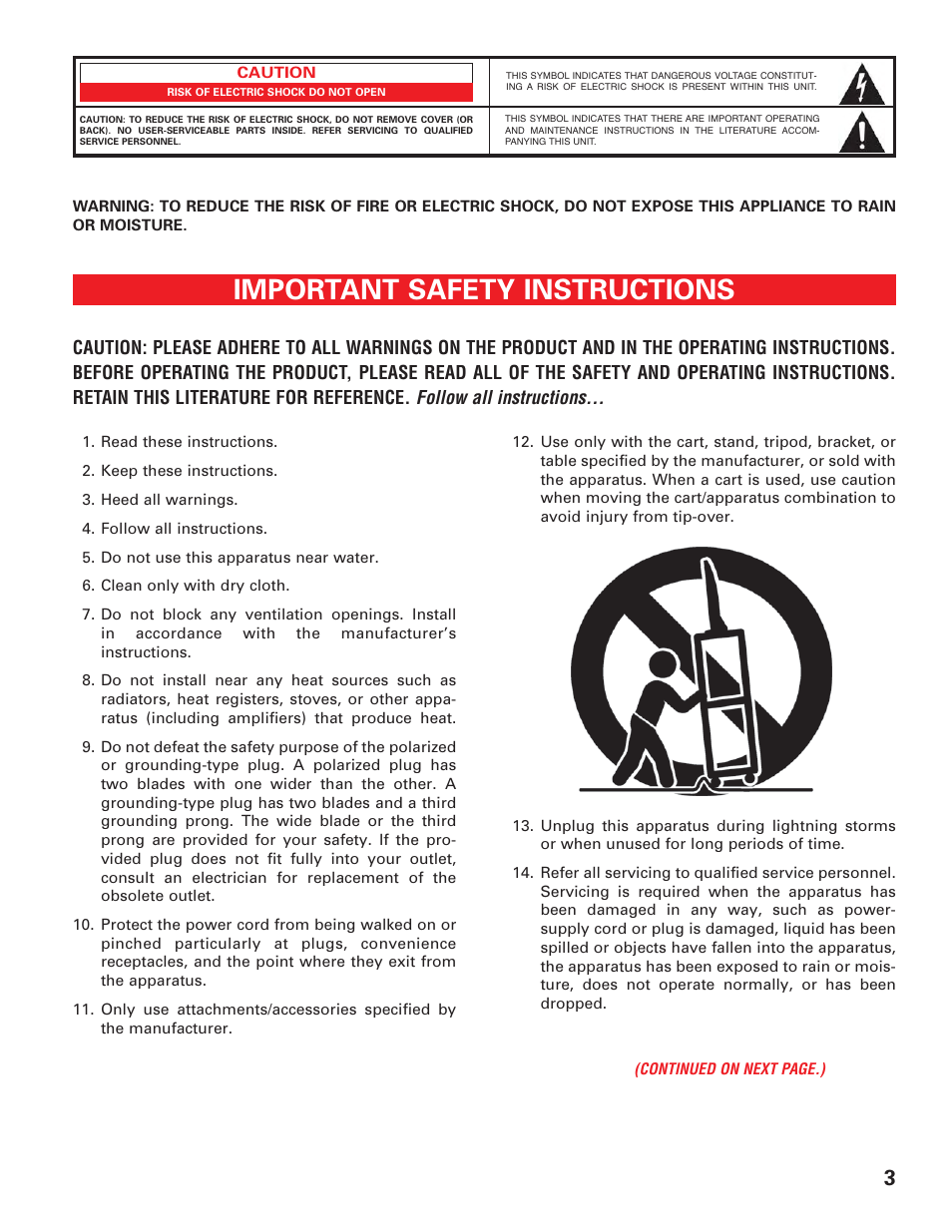 Safety tips (1), Important safety instructions, Follow all instructions | Sanyo DP42647 User Manual | Page 3 / 48