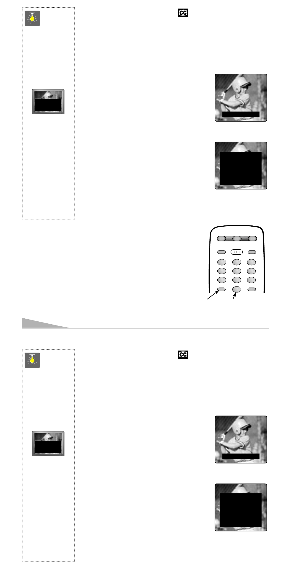 Quicktips, Closed-captioning | Sanyo AVM-3259S User Manual | Page 12 / 56