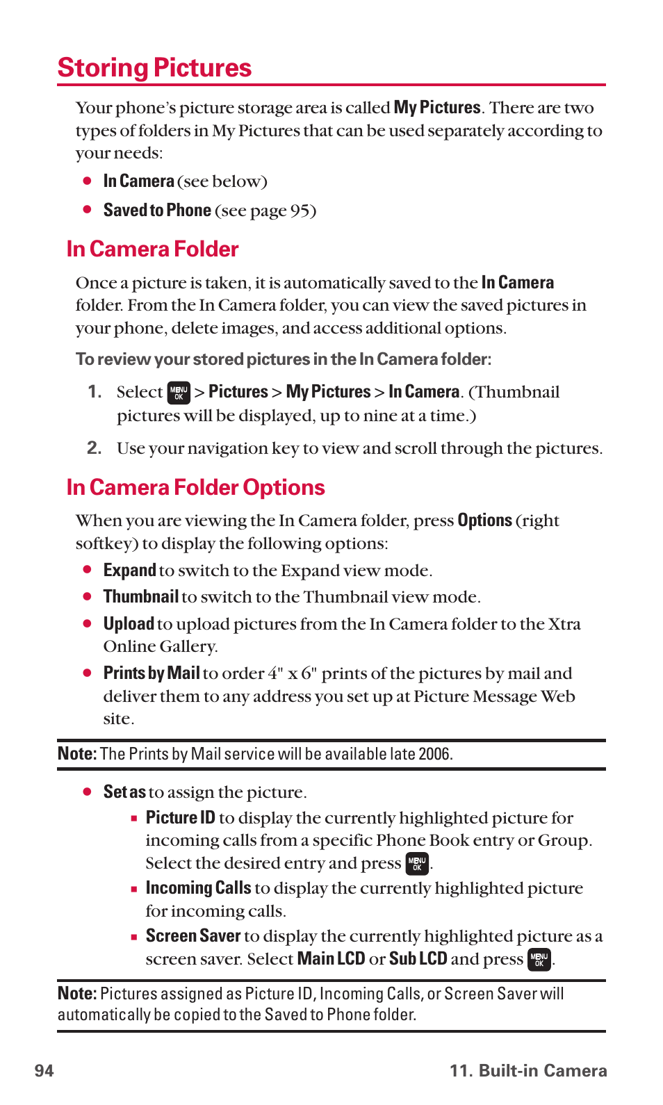 Storing pictures | Sanyo SCP-6600 User Manual | Page 100 / 133