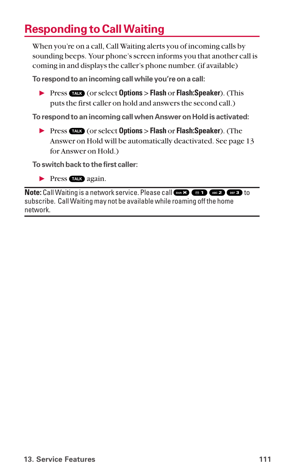 Responding to call waiting | Sanyo SCP-6600 User Manual | Page 117 / 133