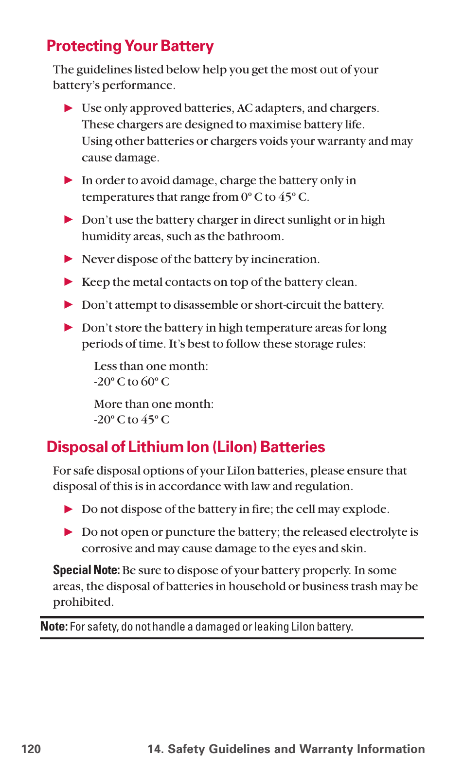 Protecting your battery, Disposal of lithium ion (liion) batteries | Sanyo SCP-6600 User Manual | Page 126 / 133