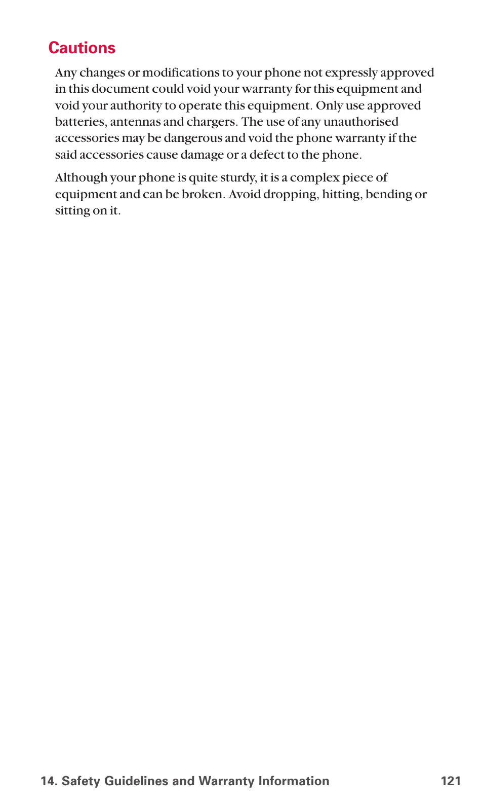 Cautions | Sanyo SCP-6600 User Manual | Page 127 / 133
