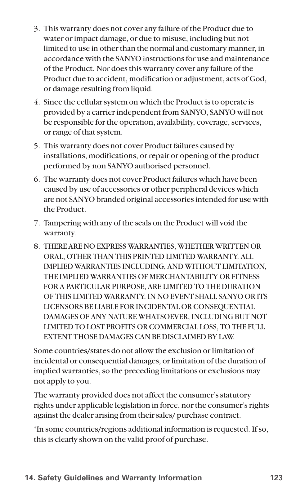 Sanyo SCP-6600 User Manual | Page 129 / 133