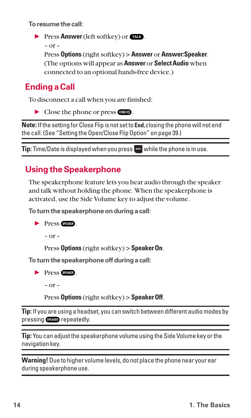 Ending a call, Using the speakerphone | Sanyo SCP-6600 User Manual | Page 20 / 133