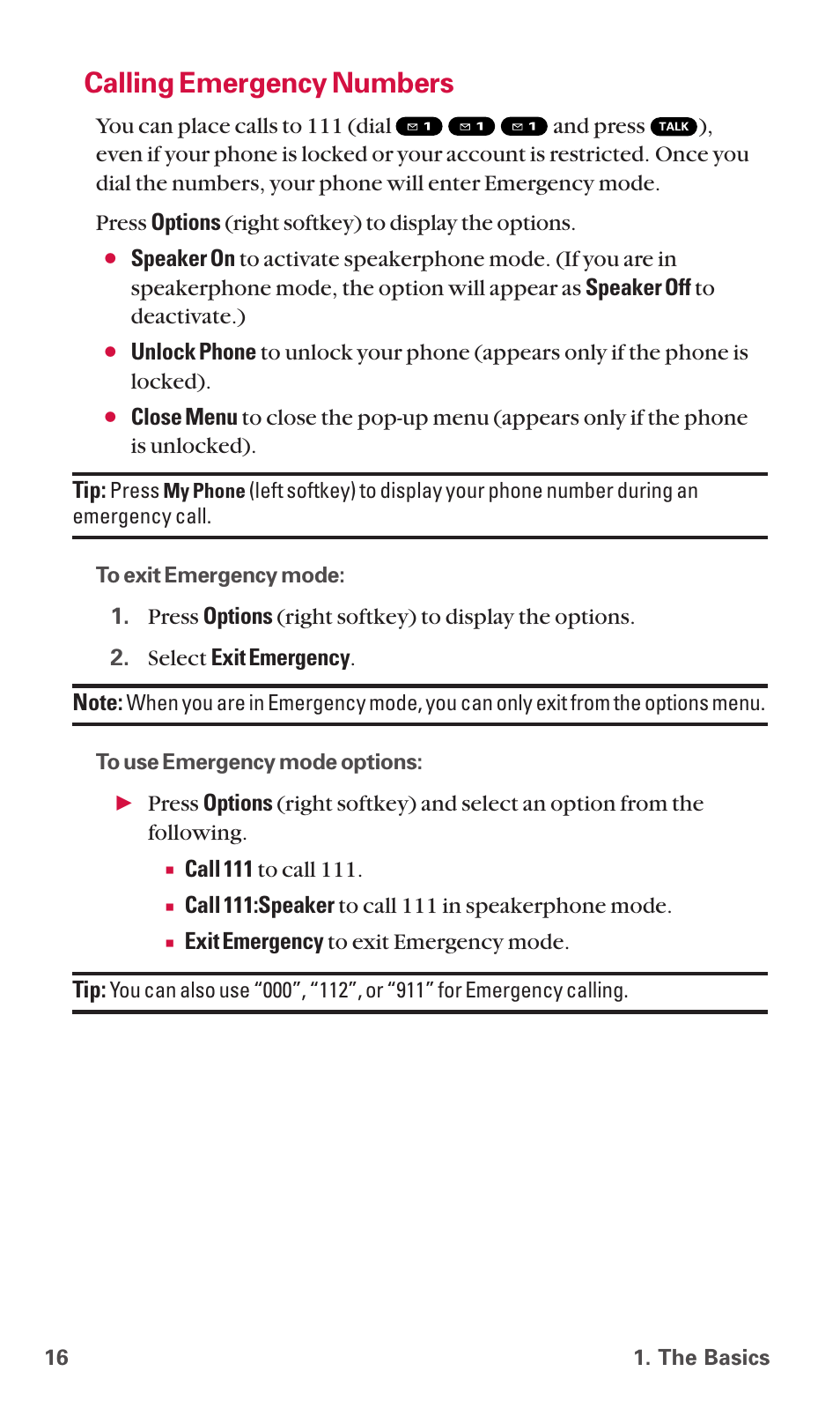 Calling emergency numbers | Sanyo SCP-6600 User Manual | Page 22 / 133