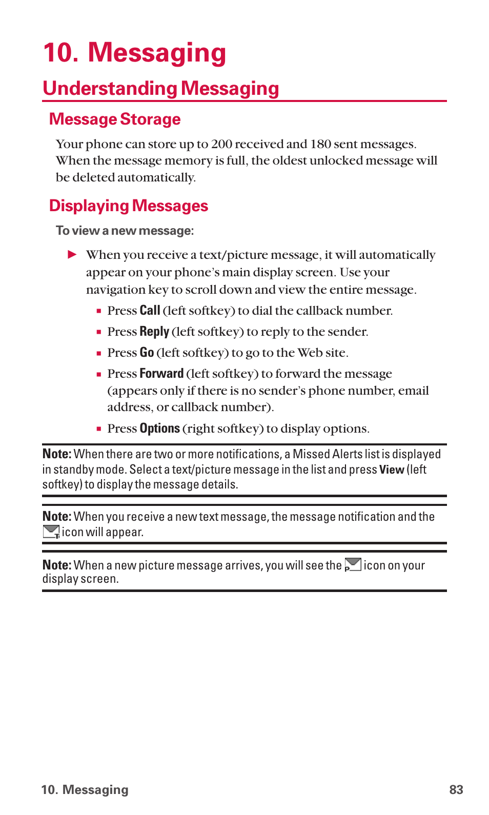 Messaging, Understanding messaging, Message storage | Displaying messages | Sanyo SCP-6600 User Manual | Page 89 / 133