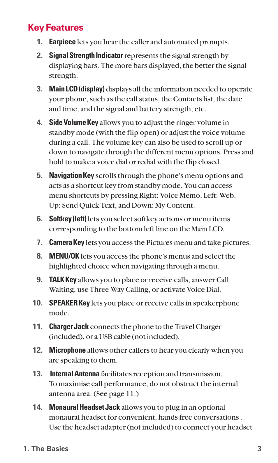 Key features | Sanyo SCP-6600 User Manual | Page 9 / 133