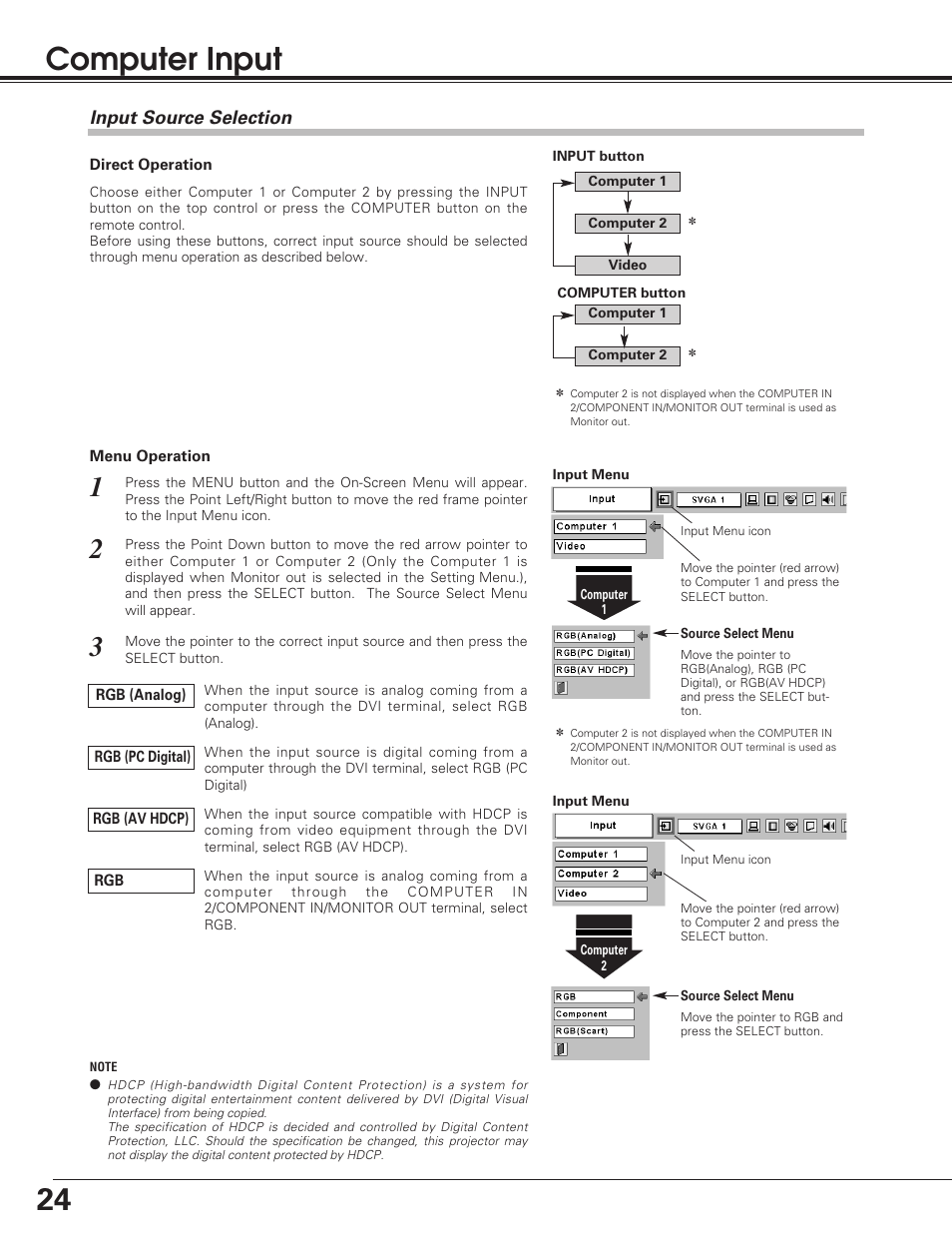 24 computer input | Sanyo PLC-SU50S User Manual | Page 24 / 56