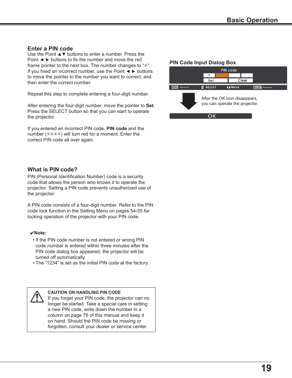 Basic operation | Sanyo Multimedia PLC-XD2600 User Manual | Page 19 / 78