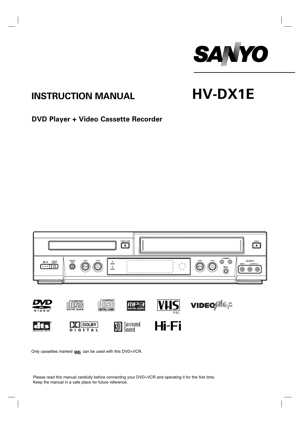 Sanyo HV-DX1E User Manual | 40 pages