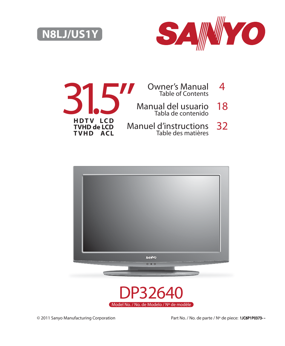 Sanyo DP32640 User Manual | 16 pages