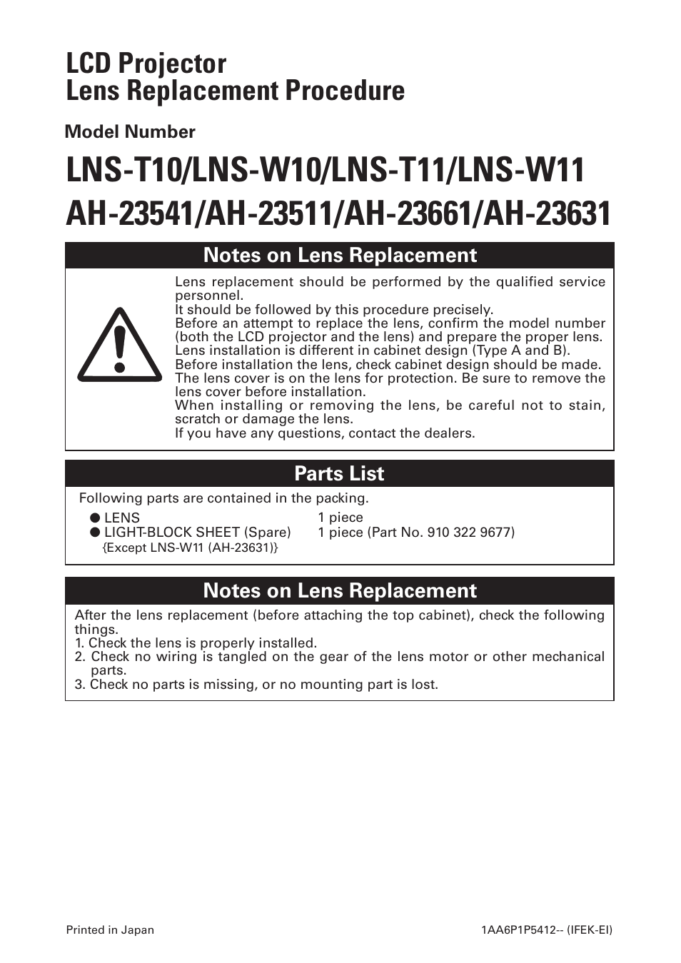 Sanyo AH-23541 User Manual | 6 pages