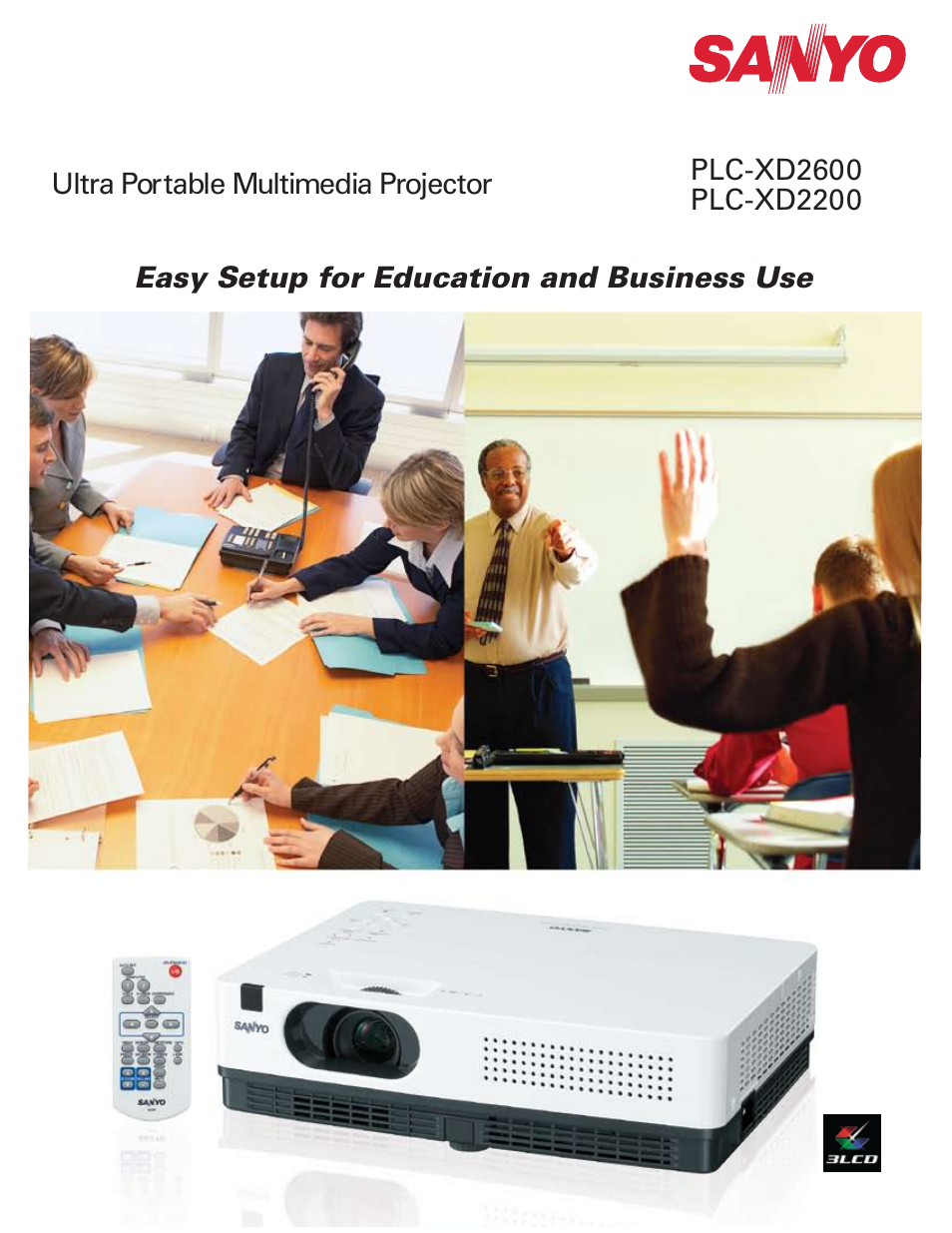 Sanyo Ultra Portable Multimedia PLC-XD2600 User Manual | 2 pages