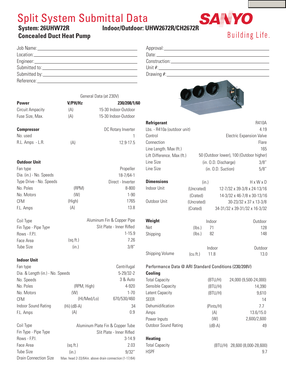 Sanyo 26UHW72R User Manual | 2 pages