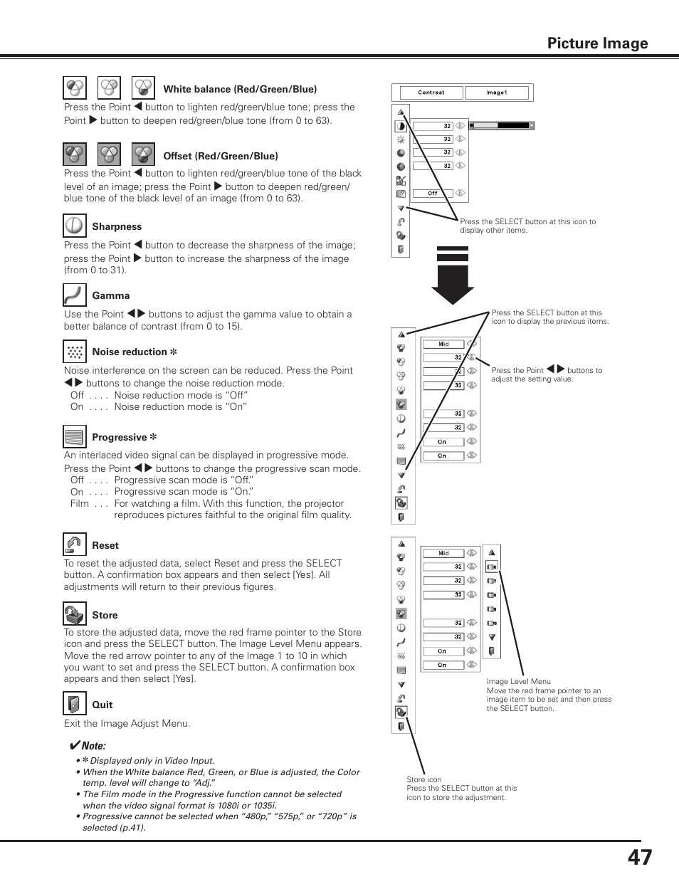 Picture image | Sanyo PLC-XP100BKL User Manual | Page 47 / 81