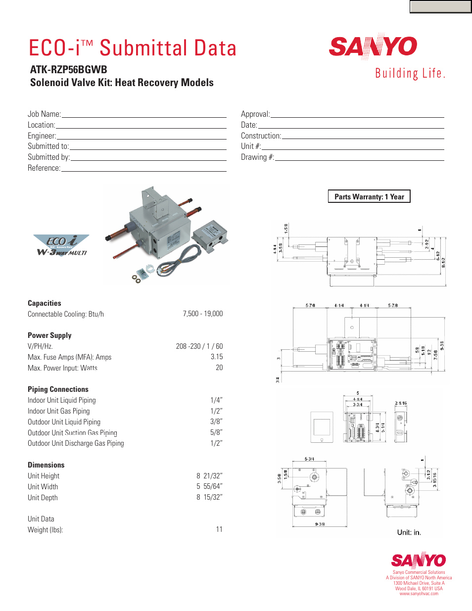 Sanyo ATK-RZP56BGWB User Manual | 1 page