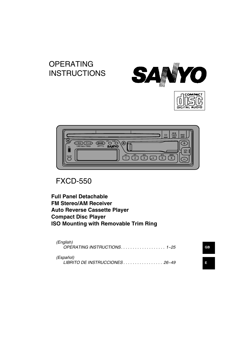 Sanyo FXCD-550 User Manual | 27 pages