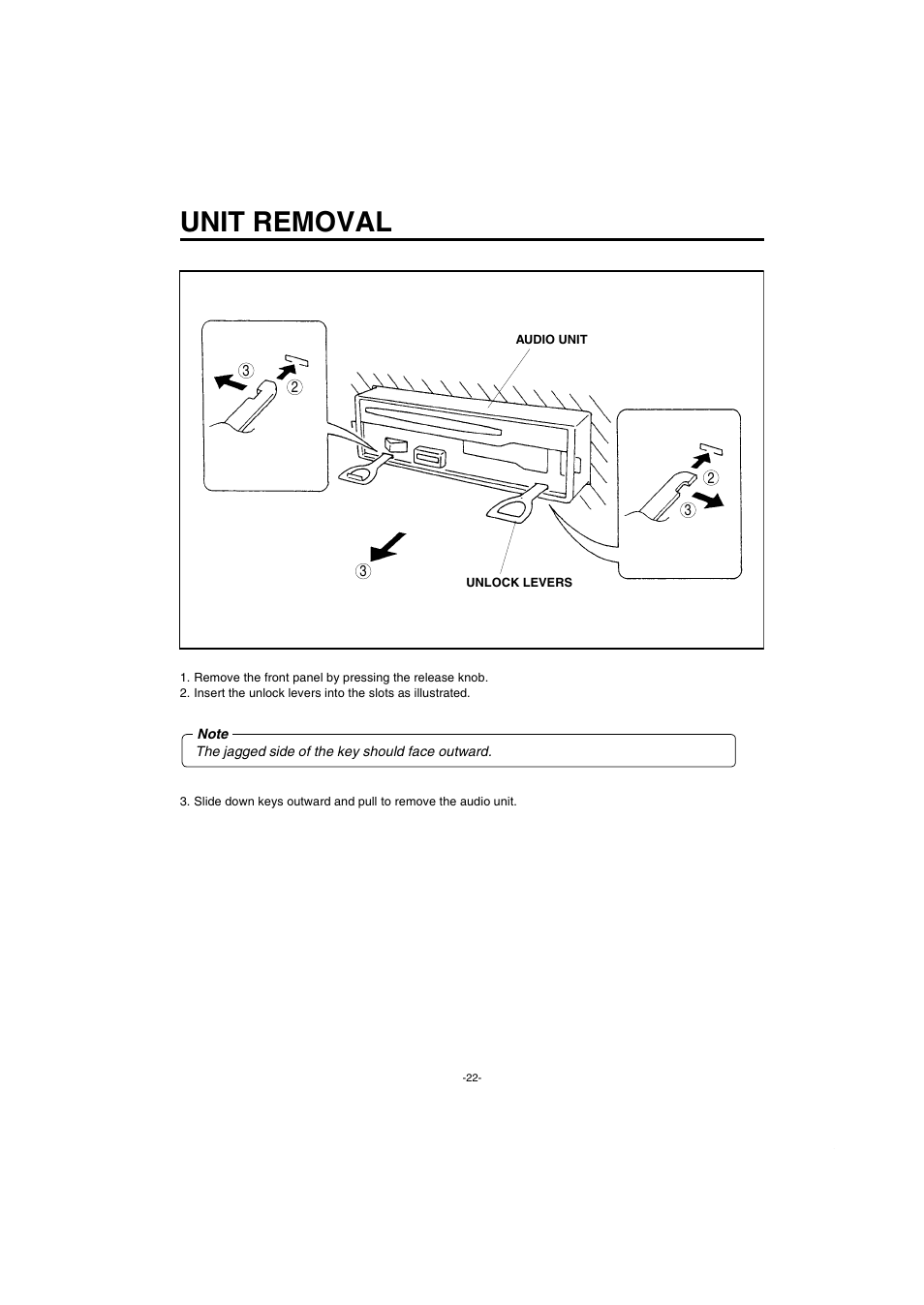 Unit removal | Sanyo FXCD-550 User Manual | Page 23 / 27