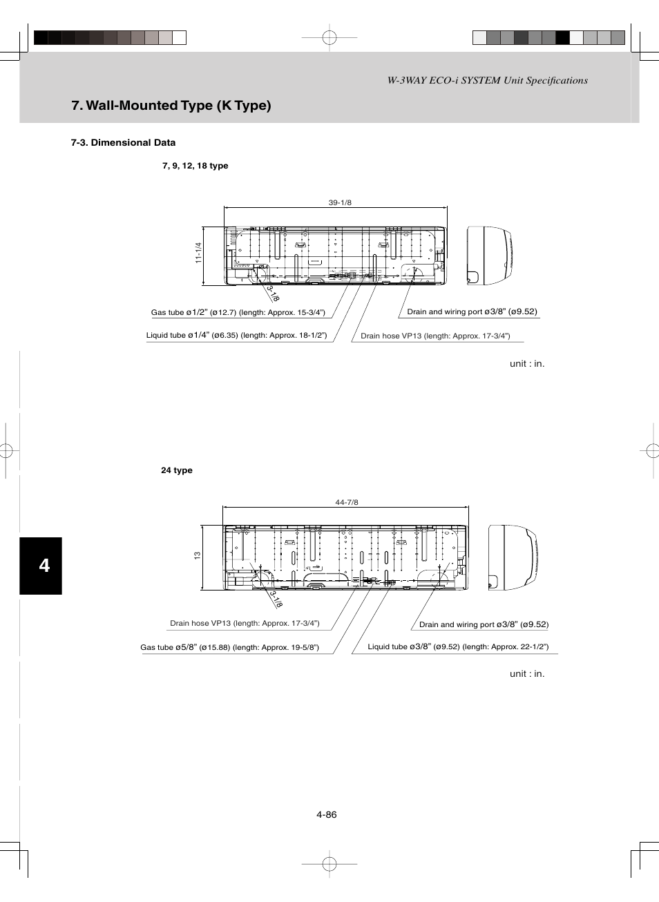 Wall-mounted type (k type) | Sanyo CHDZ09053 User Manual | Page 210 / 265