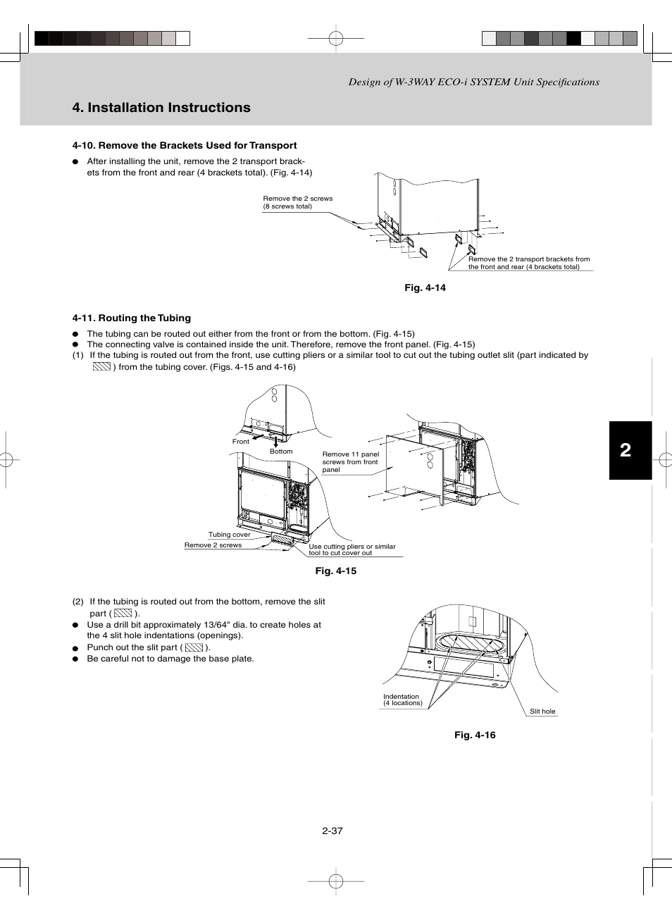 Installation instructions | Sanyo CHDZ09053 User Manual | Page 47 / 265