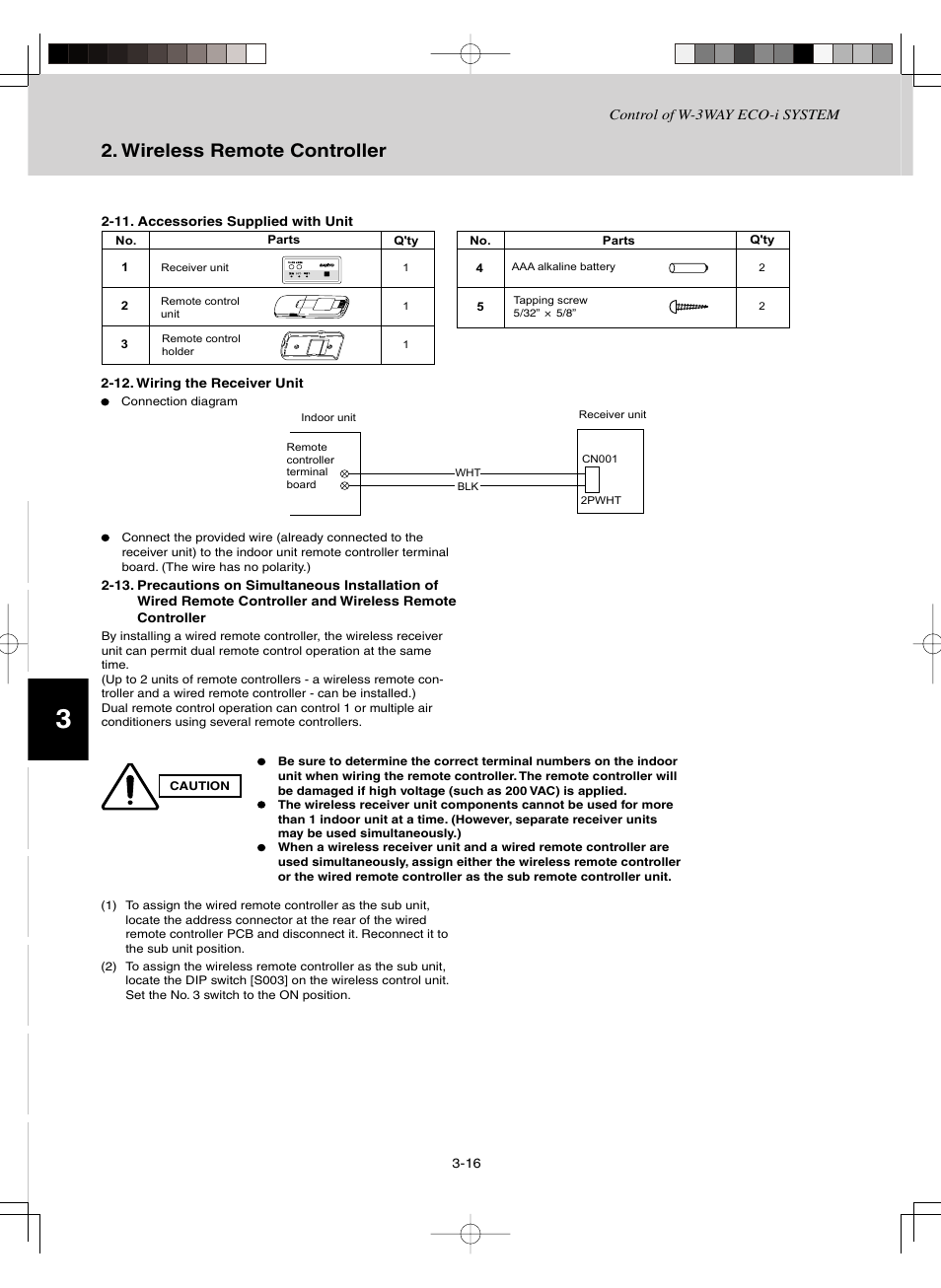 Wireless remote controller | Sanyo CHDZ09053 User Manual | Page 70 / 265