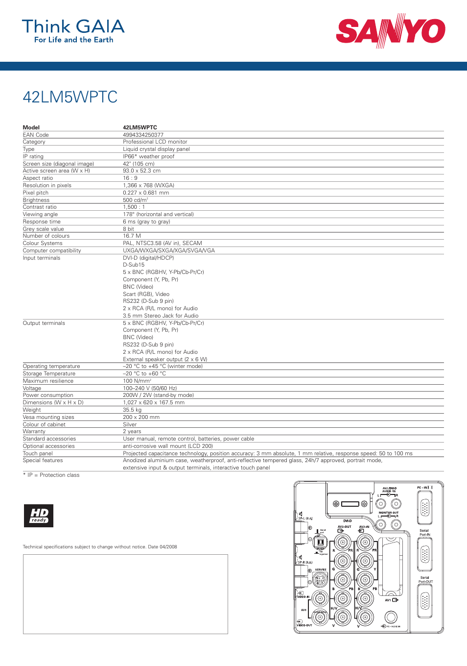 42lm5wptc | Sanyo 42LM5WPTC User Manual | Page 2 / 2