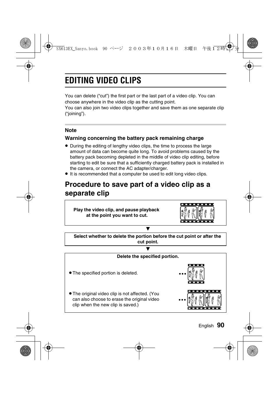 Editing video clips | Sanyo VPC-C1 User Manual | Page 93 / 176