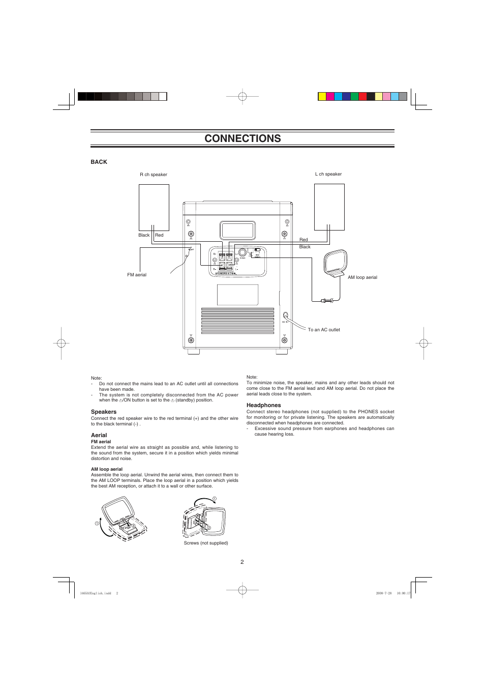 Connections | Sanyo DC-DA1465M User Manual | Page 3 / 12