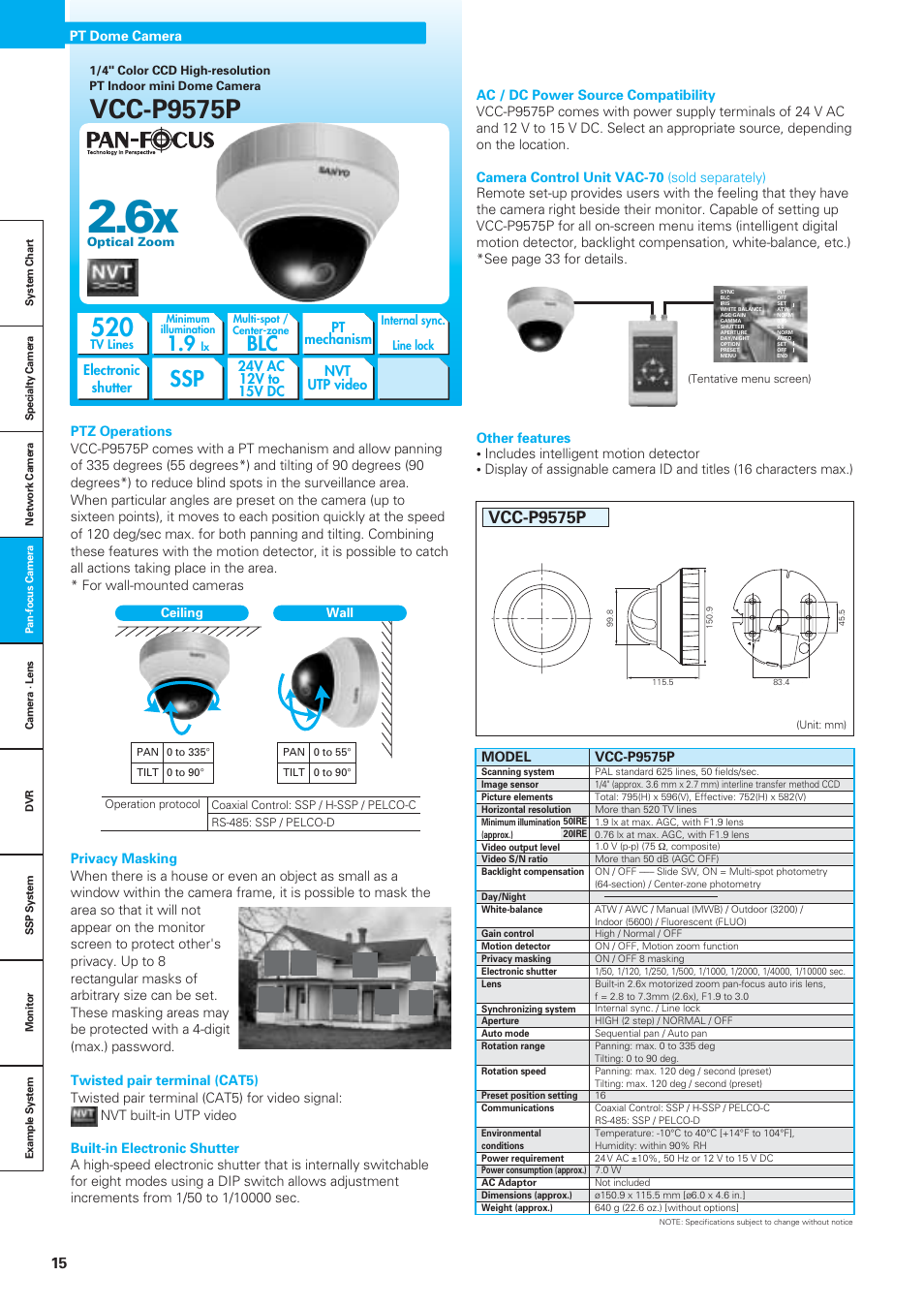 Vcc-p9575p | Sanyo VDC-DPN9585P User Manual | Page 16 / 70