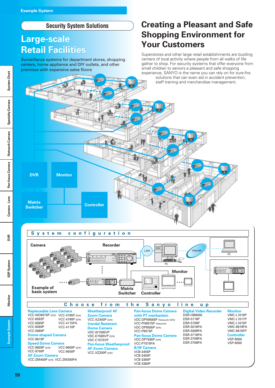 Large-scale retail facilities, Security system solutions | Sanyo VDC-DPN9585P User Manual | Page 60 / 70