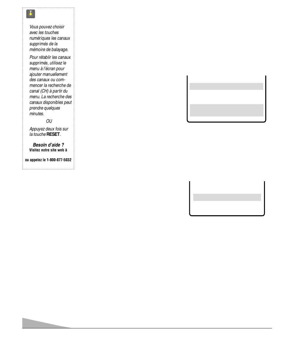 Conseils, Relation d’imagen, Ajout ou élimination de canaux | Besoin d’aide | Sanyo DS27830 User Manual | Page 56 / 64