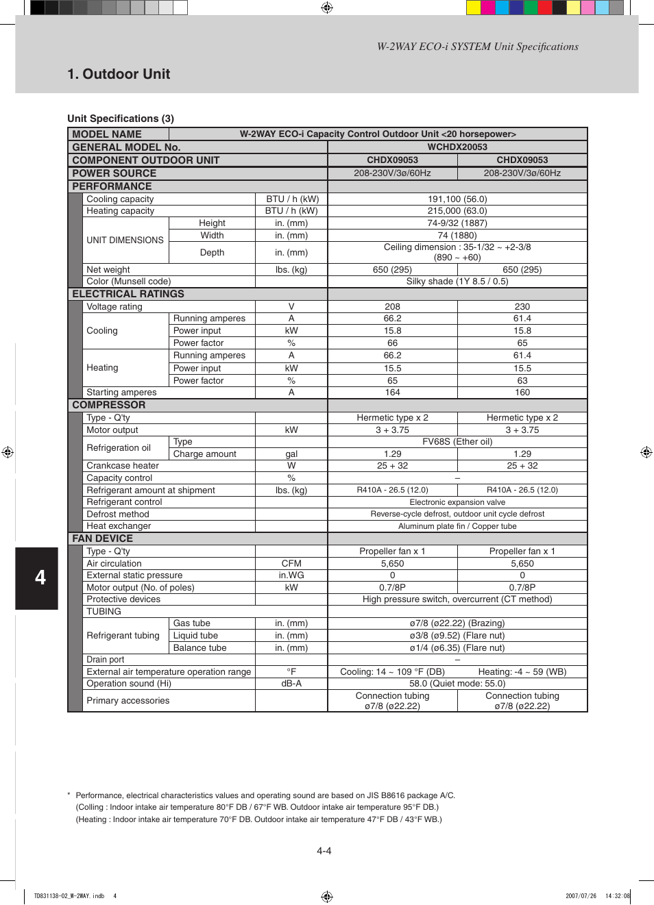 Outdoor unit | Sanyo DHX4852 User Manual | Page 118 / 243