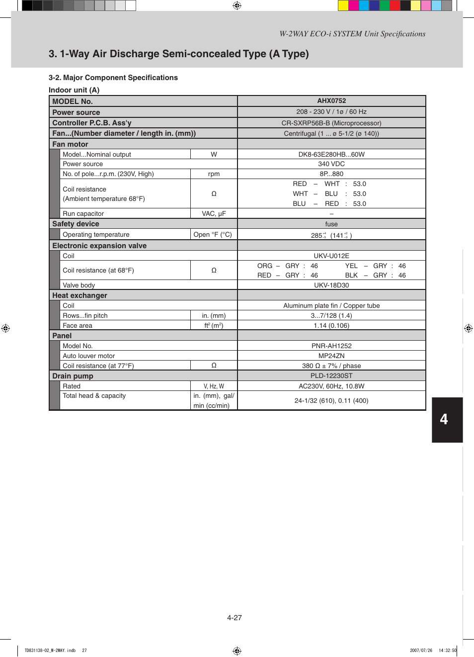 1-way air discharge semi-concealed type (a type) | Sanyo DHX4852 User Manual | Page 141 / 243