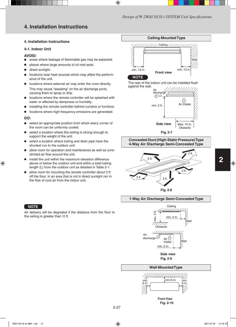 Installation instructions 1/3, Installation instructions | Sanyo DHX4852 User Manual | Page 37 / 243