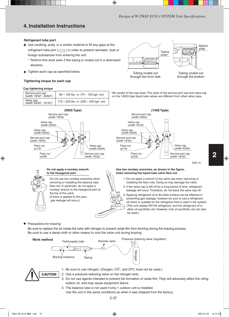 Installation instructions | Sanyo DHX4852 User Manual | Page 47 / 243