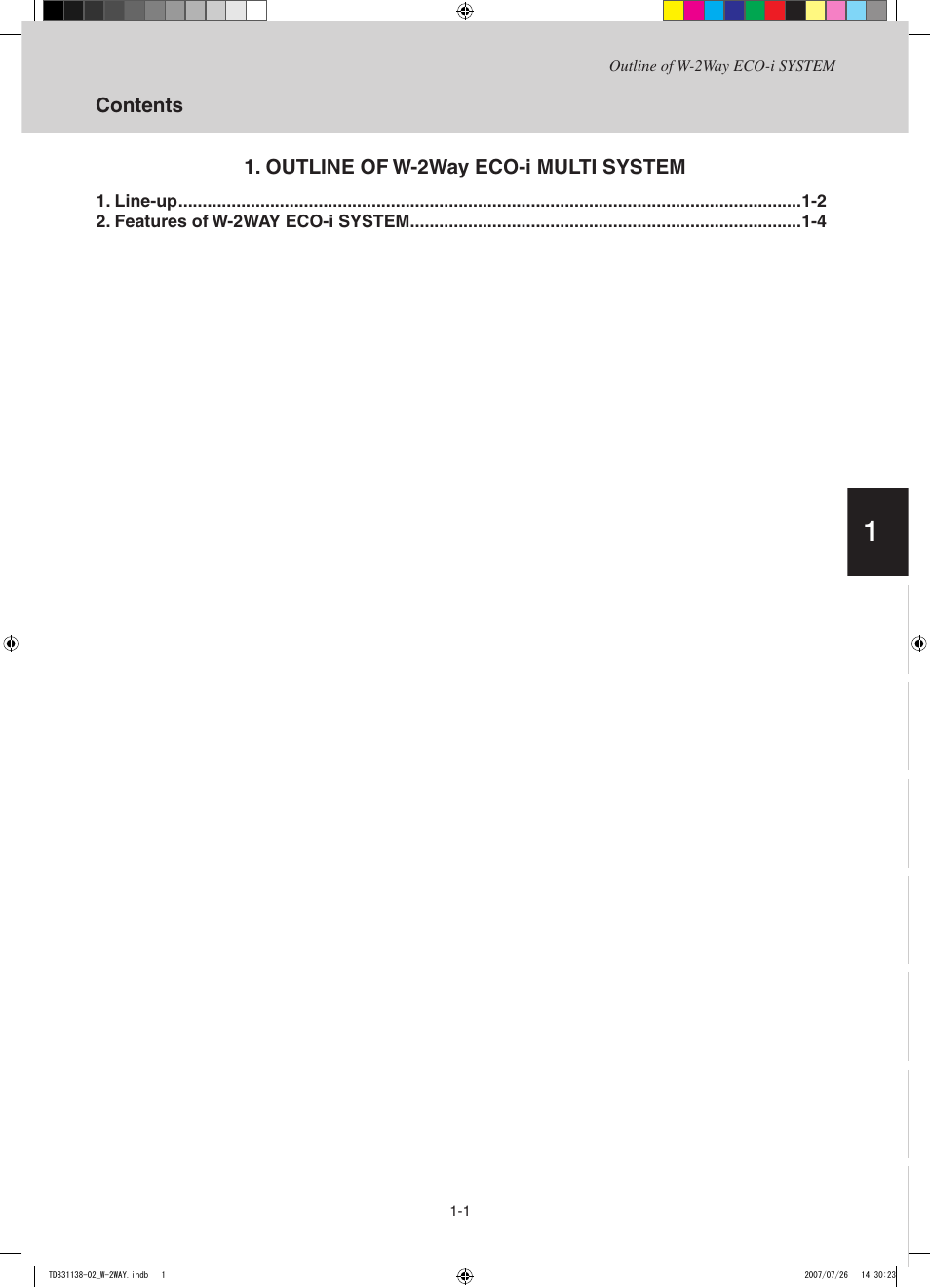 Td831138-02_1k, Outline of w-2way eco-i multi system | Sanyo DHX4852 User Manual | Page 5 / 243