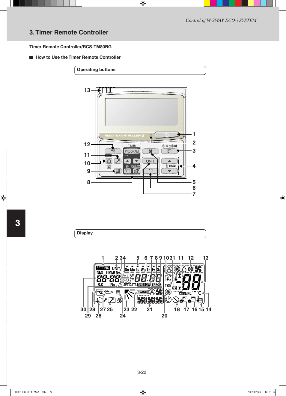 Timer remote controller 1/2 | Sanyo DHX4852 User Manual | Page 70 / 243