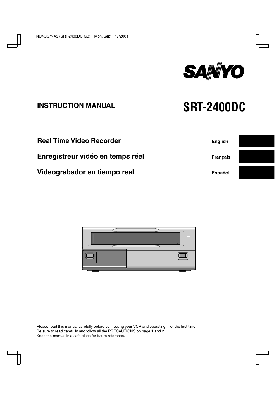 Sanyo SRT-2400DC User Manual | 50 pages