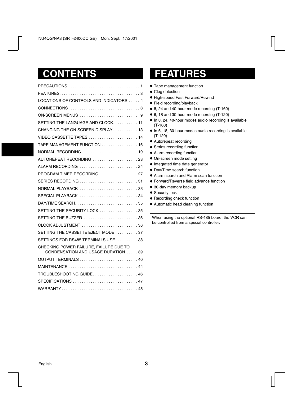 Sanyo SRT-2400DC User Manual | Page 4 / 50