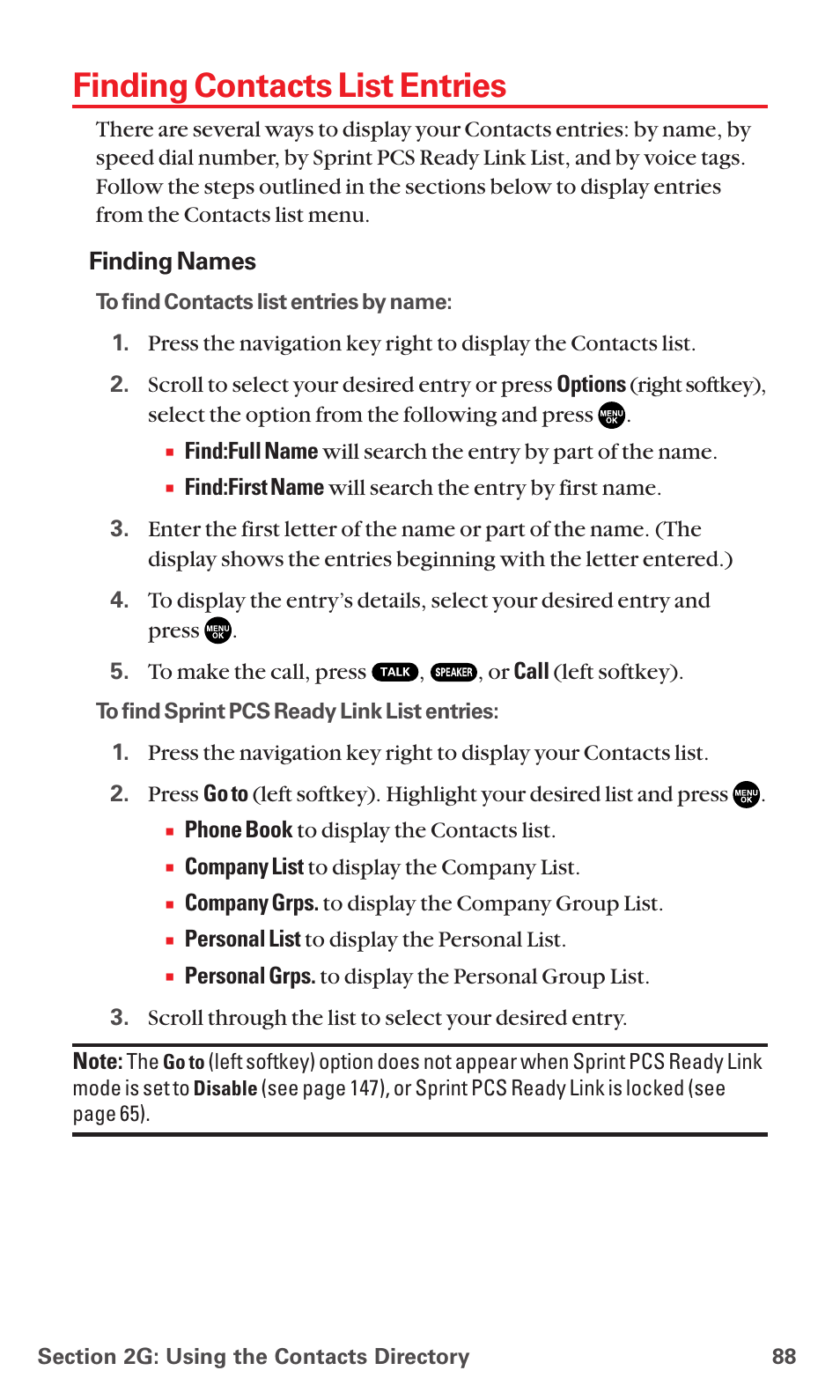 Finding contacts list entries | Sanyo MM-5600 User Manual | Page 102 / 330