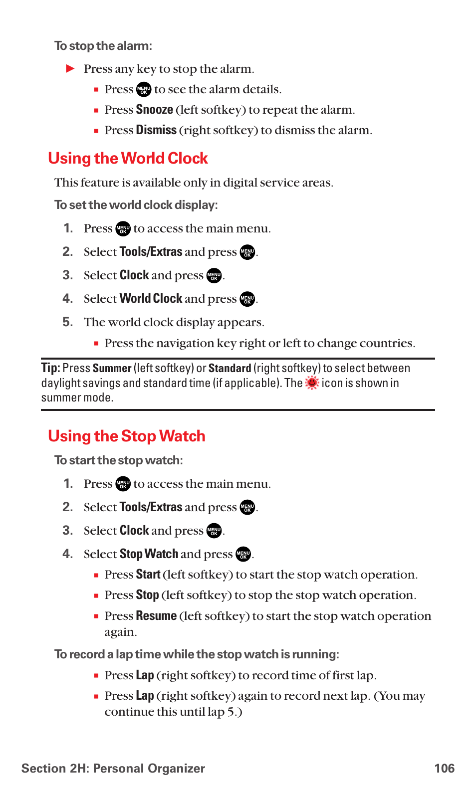Using the world clock, Using the stop watch | Sanyo MM-5600 User Manual | Page 120 / 330