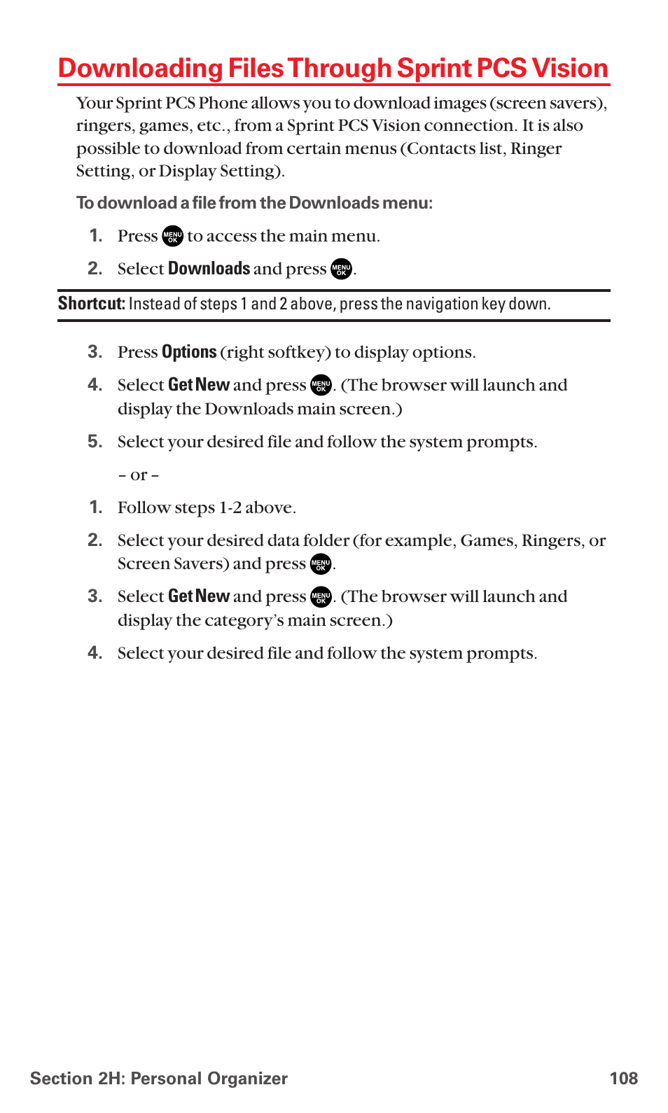 Downloading files through sprint pcs vision | Sanyo MM-5600 User Manual | Page 122 / 330